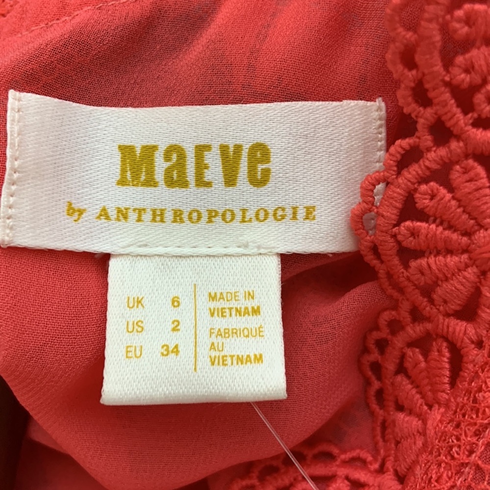 Maeve Coral Pink Sleeveless Lace Blouse - Picture 5 of 11